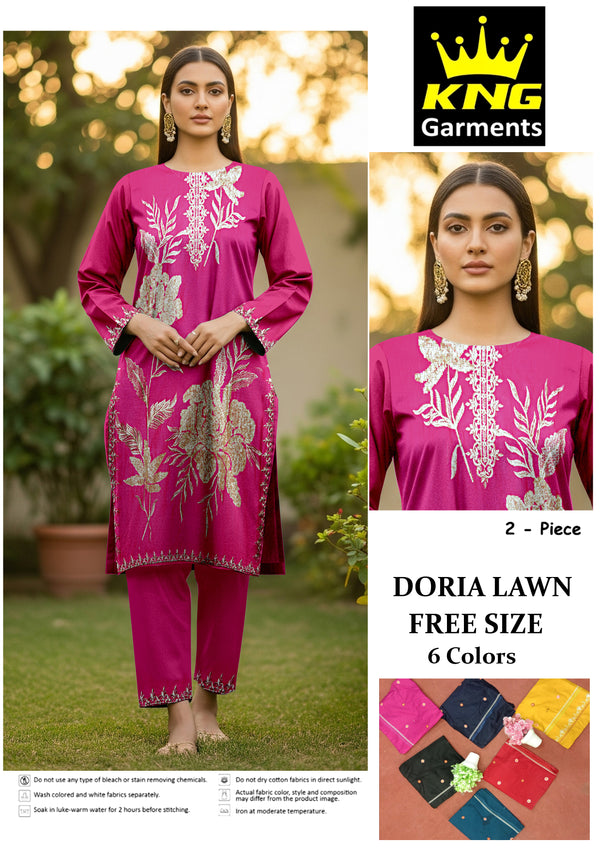 Doria Lawn Embroidery 2PC Suit