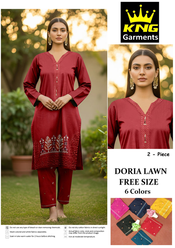 Doria Lawn Embroidery 2PC Suit